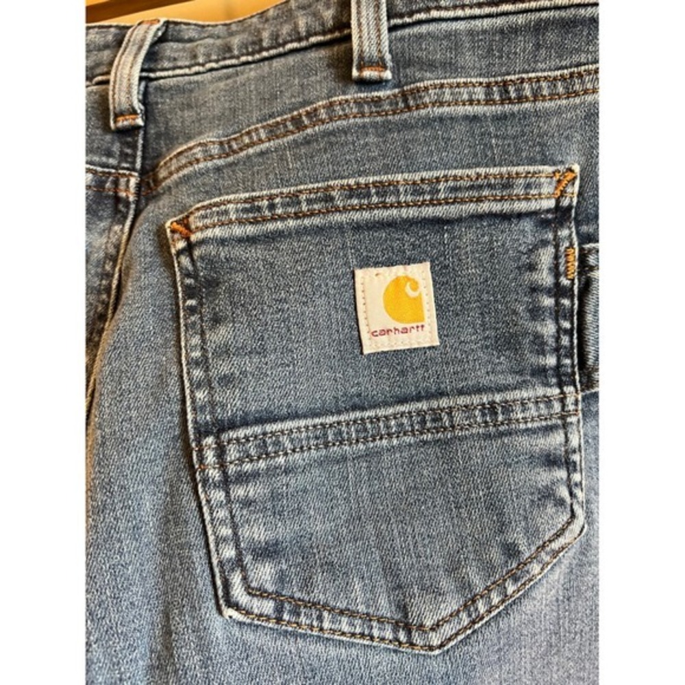 Carhartt Relaxed Fit Carpenter Jeans Medium Wash Blue Denim Womens 4 - Picture 2 of 6